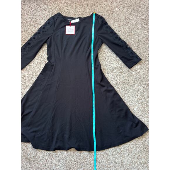 TALBOTS Women's Dress, Black, Elegant Crochet sleeve cutouts; size 8; Black; NWT - Picture 7 of 15